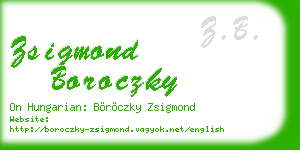 zsigmond boroczky business card